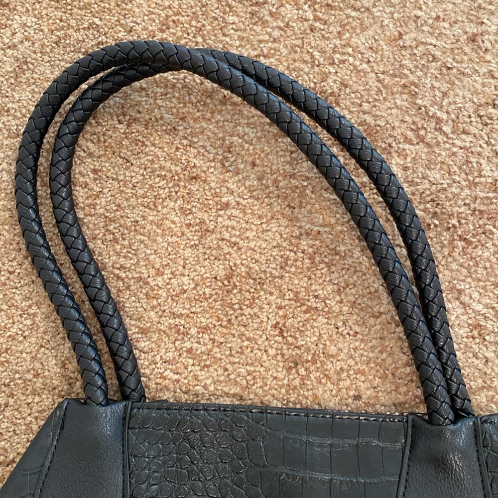 Black Croc-Embossed Tote Bag - Picture 3 of 7